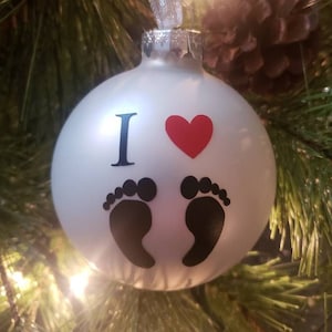 I Love Feet Divertente ornamento natalizio con feticismo per i piedi (vetro o plastica infrangibile)