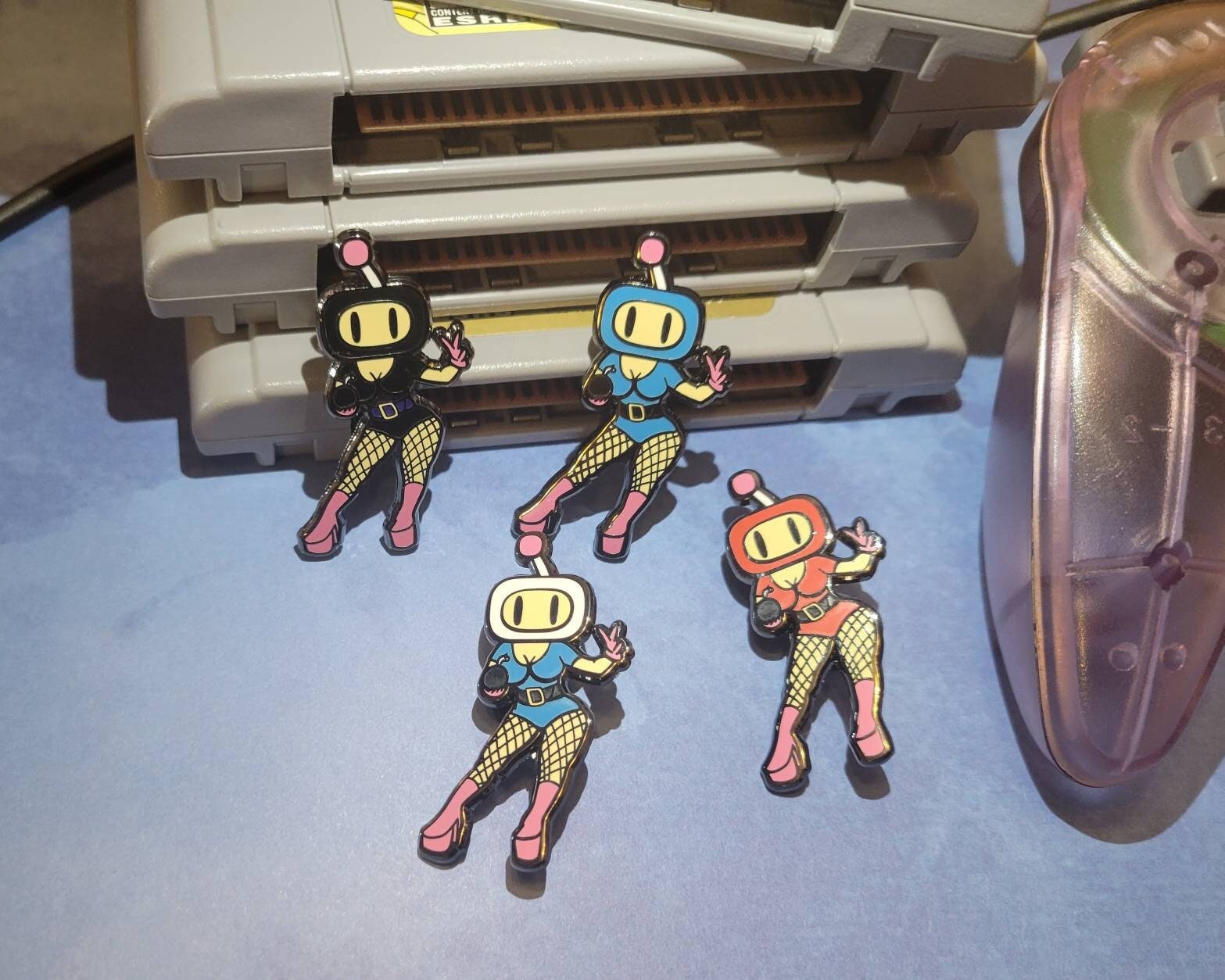 Sexy Pin-Up Bomberman N64 Inspired Enamel Pin