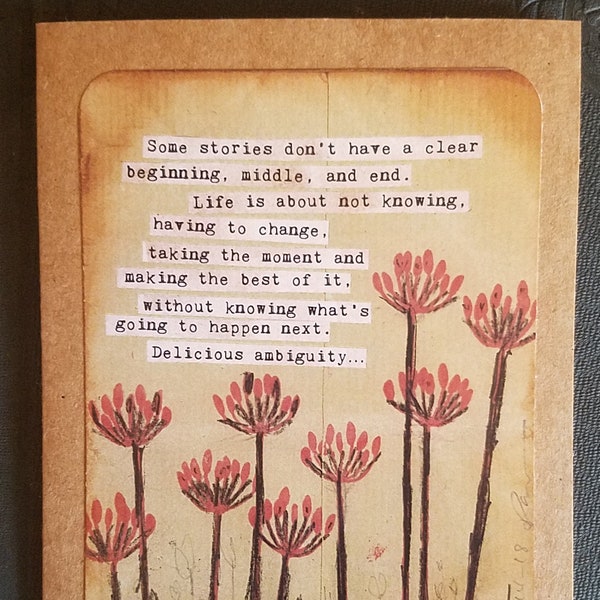 Gilda Radner Quote on Delicious Ambiguity Art Card