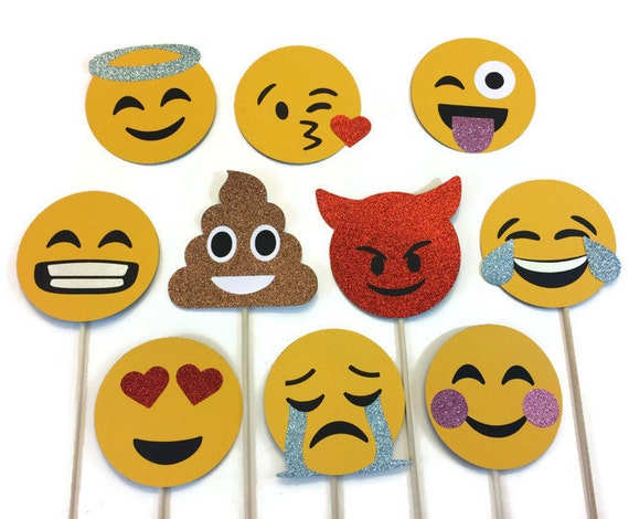 Emoji Photo Booth Props 10pc Photo Booth Prop Set with | Etsy