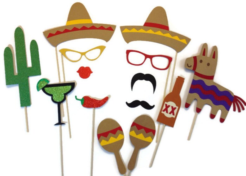 Photo Booth Props 14 Piece Cinco de Mayo Set | Etsy