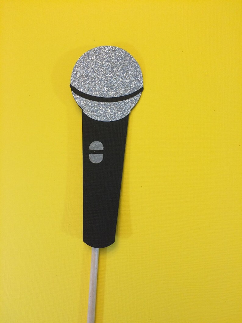 Photo Booth Props Microphone with Glitter Photo Booth Prop | Etsy