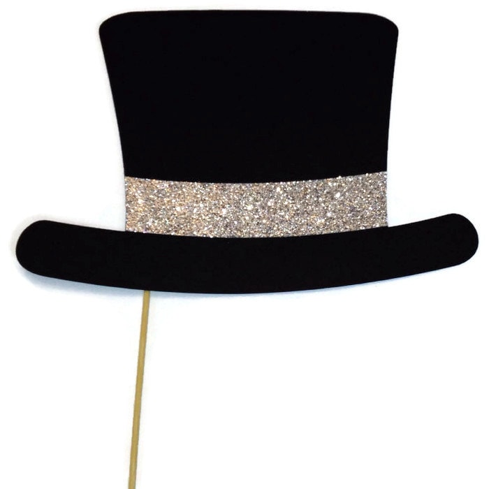 Photo Booth Prop Top Hat with Glitter Photo Booth Props Etsy