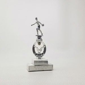 Vintage Small Ladies Bowling Marble Base Trophy