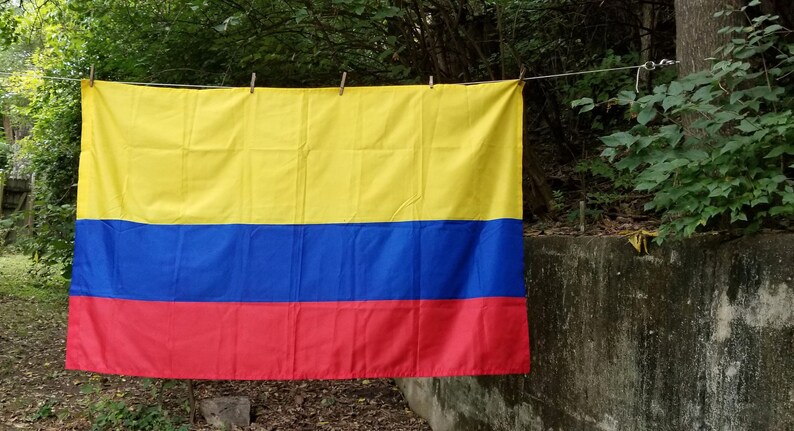 Vintage Columbia National Flag Nylon Flag 65 by 43 Inch