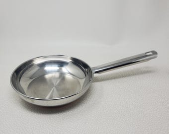 Vintage Revere 8 Inch Stainless Steel Saute Pan Copper Bottom Korea 18/10 Cookware