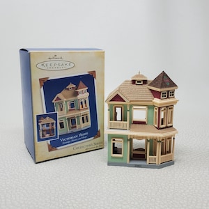 Adorno de recuerdo vintage de Hallmark, casa victoriana, 2005