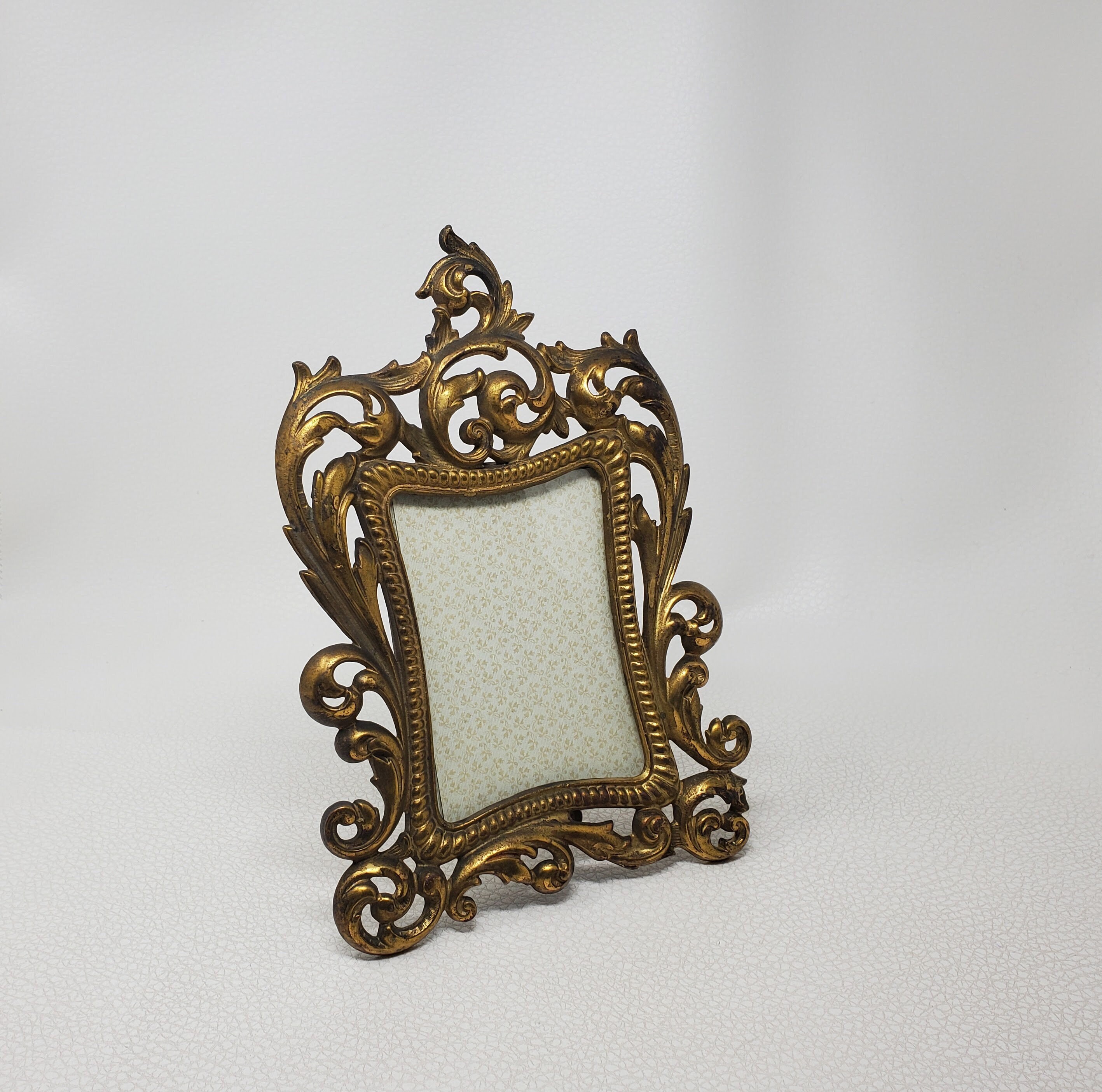 Vintage Baroque Brass Table Top Easel.