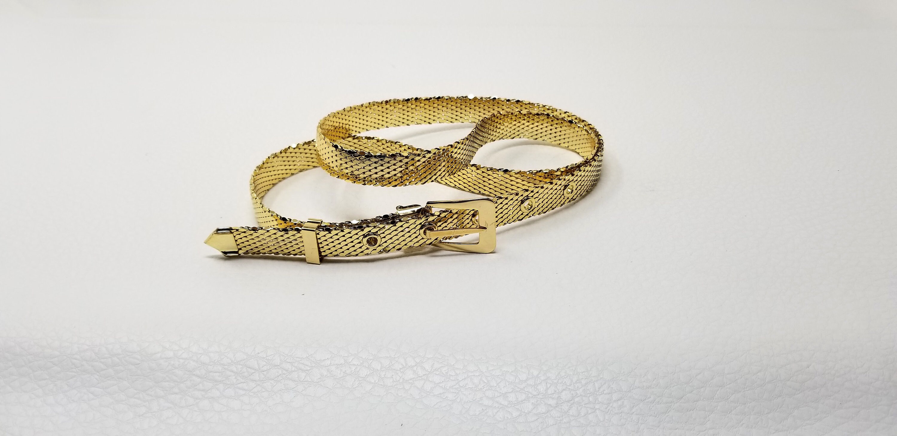 Vintage Whiting and Davis Gold Mesh Snakeskin Belt | Etsy