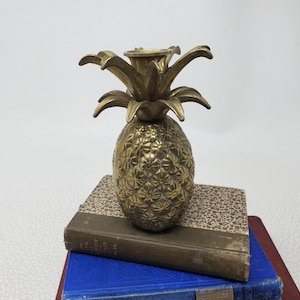 Vintage Hollywood Regency Messing Ananas Kerzenhalter