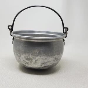 Tarro de gelatina rústico de aluminio vintage con asa para colgar