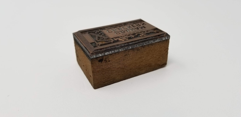 Vintage Wood Letterpress Printing Block Shur Good Biscuit Company Graham Crackers Advertising Stamp