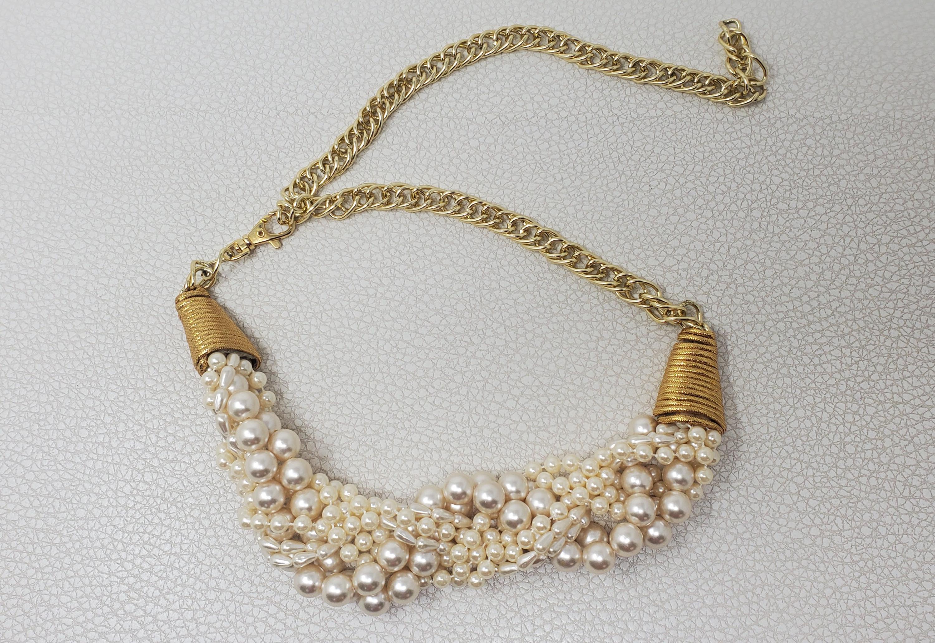 Vintage beaded belt in pearl gold beads and golden buckle Vintage Leather Shop cream faux pearl beaded | Mercari main image 2