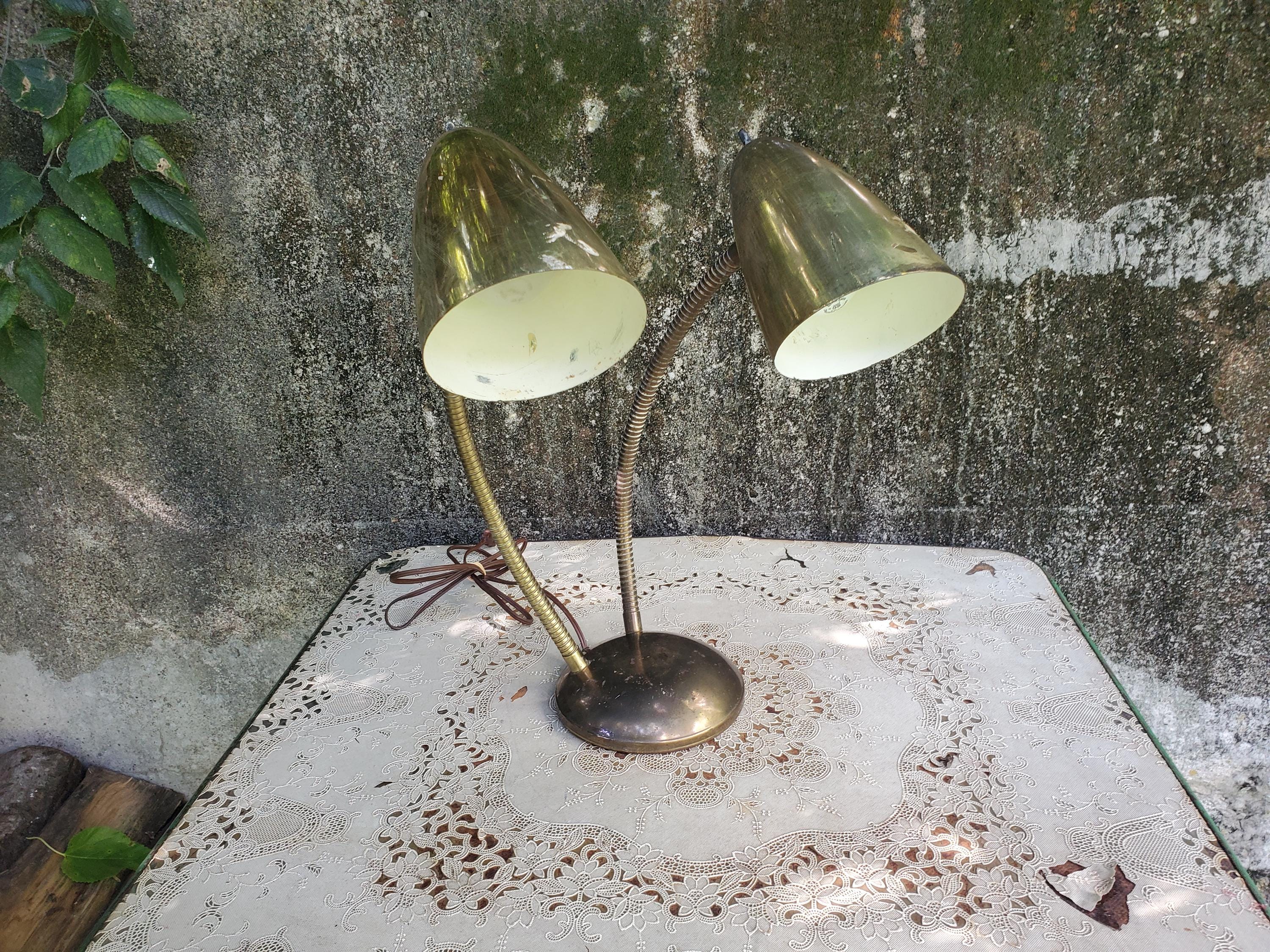 Vintage Double Gooseneck Lamp - Etsy, image size:3000x2250