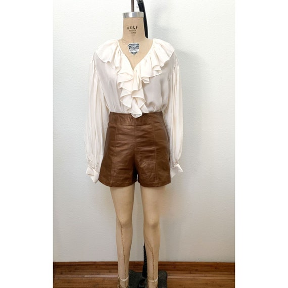 Vtg CACHE Leather Shorts Hot Pants Sz 6