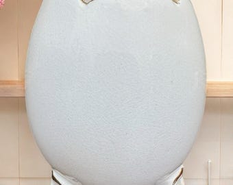 Fabergé Egg Vase Creamy White Ceramic Gold Gilt Signed Marked 4.5" MCM