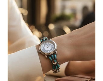 Vintage Native American Zuni Uhrenarmband & Guess Silver Uhr Tone Signiert Zuni