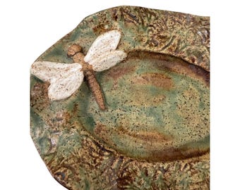 Studio Kunst Keramik Libelle LOV POTTERY Schale Keramik Tropfglasur Schmuckschale