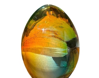 Murano Art Glass Egg Paperweight Muranonet.com Earth Tones
