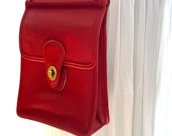 COACH Vintage Leather Red Murphy Shoulder Crossbody Bag USA 9930