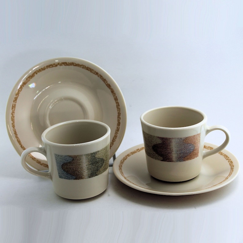 Vintage Corning Corelle Mirage Pattern 2 Cups and Saucers Etsy