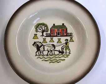 Vintage Metlox Poppytrail Colonial Heritage Rimmed Soup Bowl