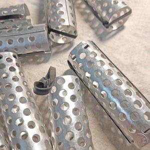 Bigoudis vintage en aluminium - Lot de 9 bigoudis en métal
