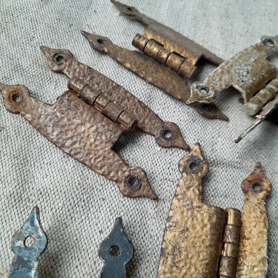 Set of 2 Metal Hinges Vintage Style Iron Door Hinges Etsy