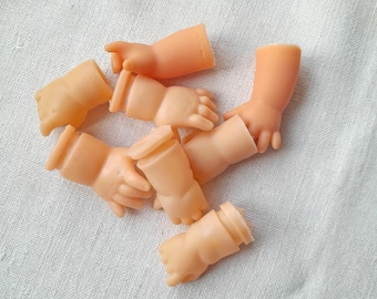 Tiny Doll Arms: Vintage Doll Limbs, Vinyl Plastic Repair Parts for Reborn Craft Supply