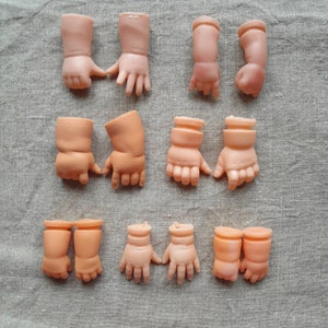 Vintage baby doll arms, Vinyl and plastic doll limbs, Doll restoring, Puppet making, Assemblage altered, Crafts supply