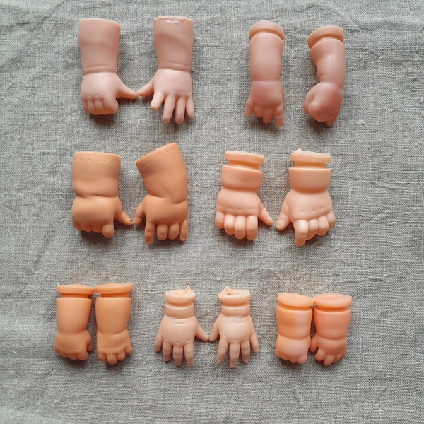Vintage baby doll arms, Vinyl and plastic doll limbs, Doll restoring, Puppet making, Assemblage altered, Crafts supply