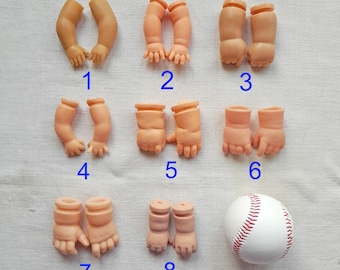 Vintage Small Doll Arms: Plastic or Vinyl Limbs for Repair, Restore Parts, Craft Supply