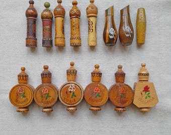 Vintage Wooden Needle Case: Sewing Pin Storage, Needle Holder, Rose Scented