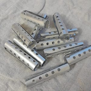 Vintage Aluminum Hair Curlers - Set of 11 Metal Rollers, Hair Curling