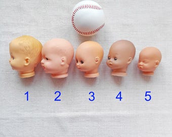 Vintage Tiny Doll Head: Vinyl or Plastic Repair Parts, Restore, Craft Supply