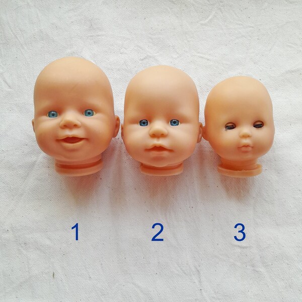 Vinyl doll heads Max Zapf, Vintage baby doll parts, Chubby doll limbs, Doll restoring making, Puppet parts, Assemblage altered, Craft supply