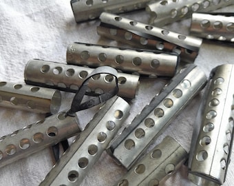 Vintage Metal Hair Rollers, Set of 12 Old Curlers