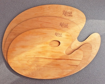 Wooden Oval Artist Palette: Paint Mixing Palette, ROSA Gallery brand