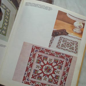 Slovak ethnic embroidery, Vintage paper book by Marta Mannova, 1979, Cross stitch pattern, Learn to embroider, Embroidered needlework