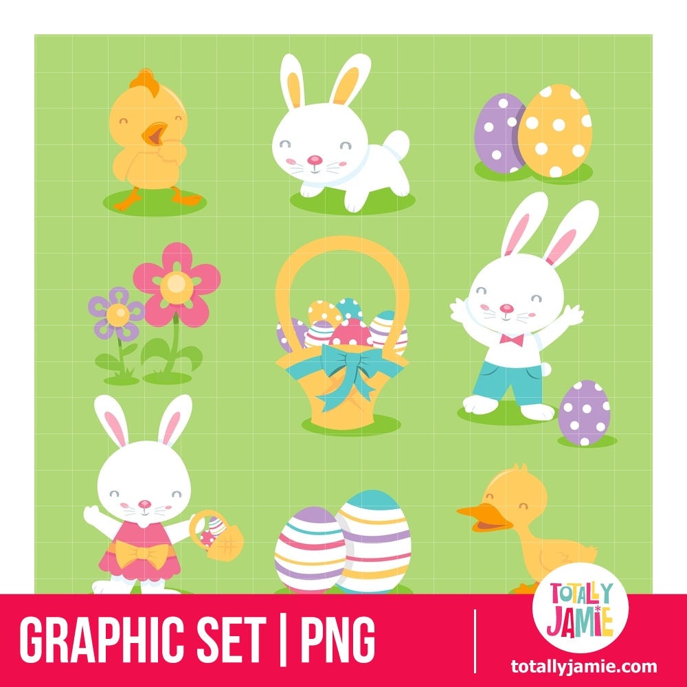 Super Cute Easter Icons PNG Set/ Instant Download Etsy