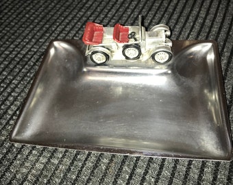 Model of Yesteryear Vintage Car on Chrome Coin Tray Paperclips etc