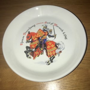 Thomas Beauchamp Earl of Warwick Ceramic Pin Dish Historical Jousting