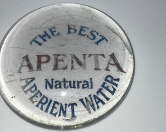 The Best Apenta Natural Aperient Water Edwardian Advertising Glass Paperweight