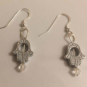 Hamsa Earrings White