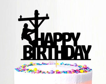 Electrician Lineman Cake Topper
