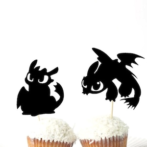 Set of 24Pcs - Dragon Cupcake Toppers,