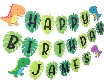 Dinosaur Happy Birthday Banner, Garland