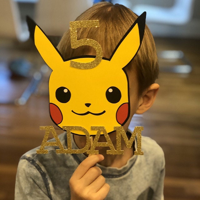 Personalized Pikachu Theme Cake Topper | Etsy