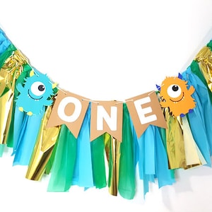 Personalized Monster Birthday High Chair Banner, Smash Cake Photo Prop.