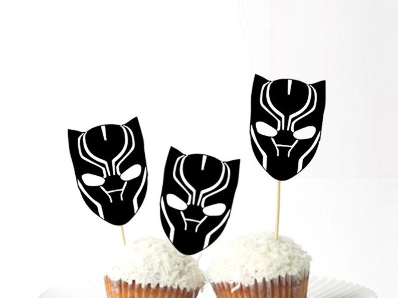 Set of 24Pcs Black Panther Cupcake Toppers 6 OR | Etsy
